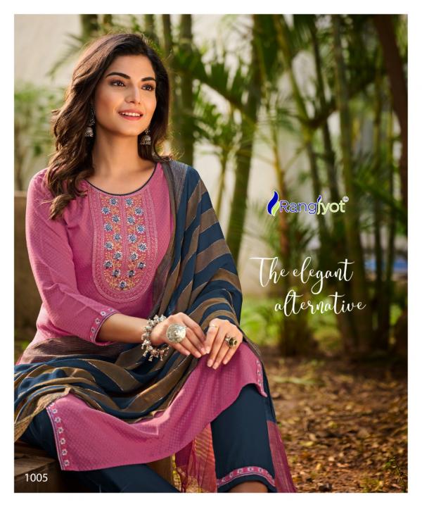 Rangjyot Veena Vol 1 Rayon Designer Excluisve Readymade Suit